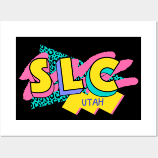 Retro 90s Salt Lake City SLC / Rad Memphis Style / 90s Vibes Posters and Art